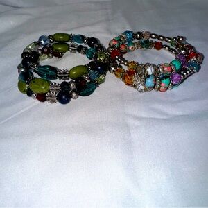 Premier Design Jewelry Fun multi-colored wrap bracelets  in silver tone